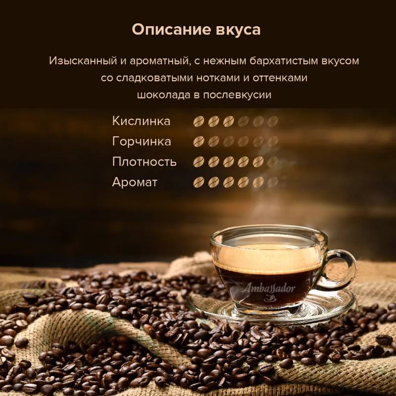 Кофе в зернах Ambassador Gold Label, 1000 гр.