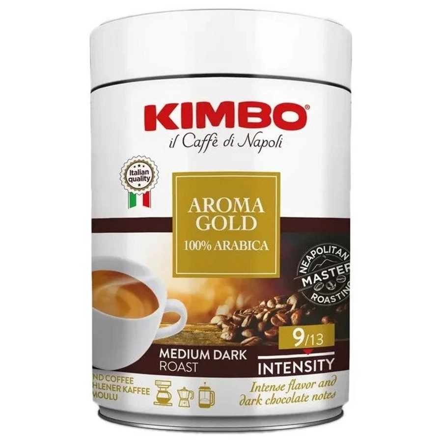 Набор кофе молотый Kimbo Gold, 250 г. (ж.б.) + чай черный Riche Natur Sun Valley, 100 г. (ж.б.)