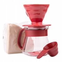 Набор для приготовления кофе в пуровере HARIO VDS3012R, красный