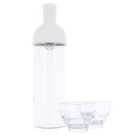 Универсальная заварочная бутылка HARIO FIHU-2012-PGR-EX + 2 чайные чашки, стекло, серый