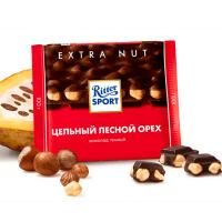 Шоколад Ritter Sport темный ЦЕЛЬНЫЙ ЛЕСНОЙ ОРЕХ, 100 г