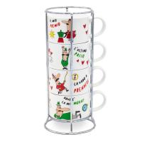 Набор Bialetti L'Omino Italiano из 4 чашек для капучино, 240 мл