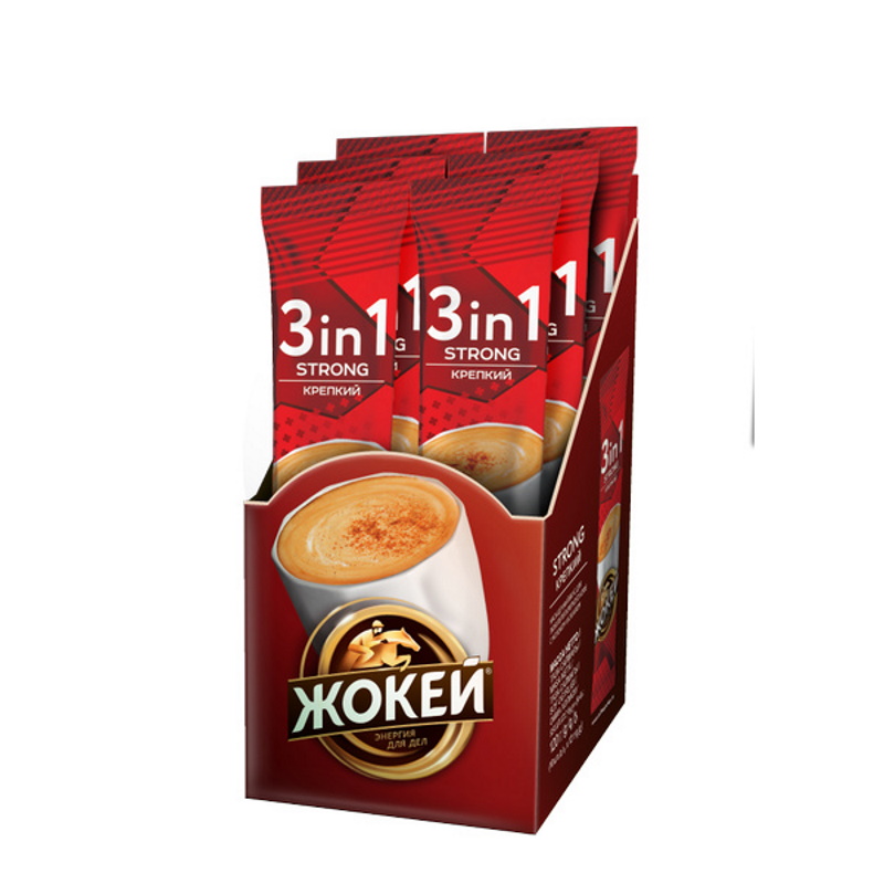 Кофе растворимый Жокей Крепкий 3в1 (12гх10п)