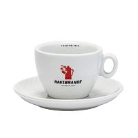 Чашка для капучино Hausbrandt, красный логотип, 185 мл, уп 6 шт.