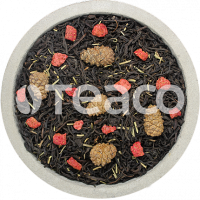 Чай TEACO Клубника с розмарином, черным индийским чаем и шишками, 100 гр.