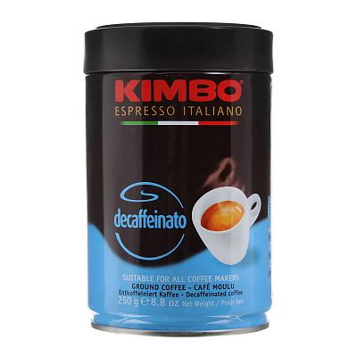 Кофе молотый Kimbo Decaffeinato без кофеина, 250 гр. (ж.б.)